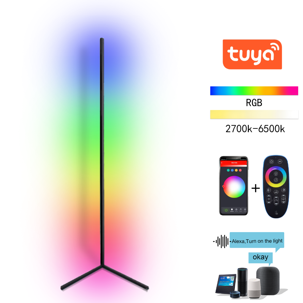 Modern bedroom warmth simple 3 colors remote dimmable leds floor light adjustable minimal corner stand led corner floor lamp