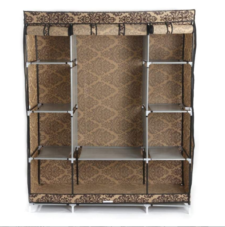 fashion non-woven dust-proof storage wardrobe hanging wardrobe steel frame combination folding cloth wardrobe