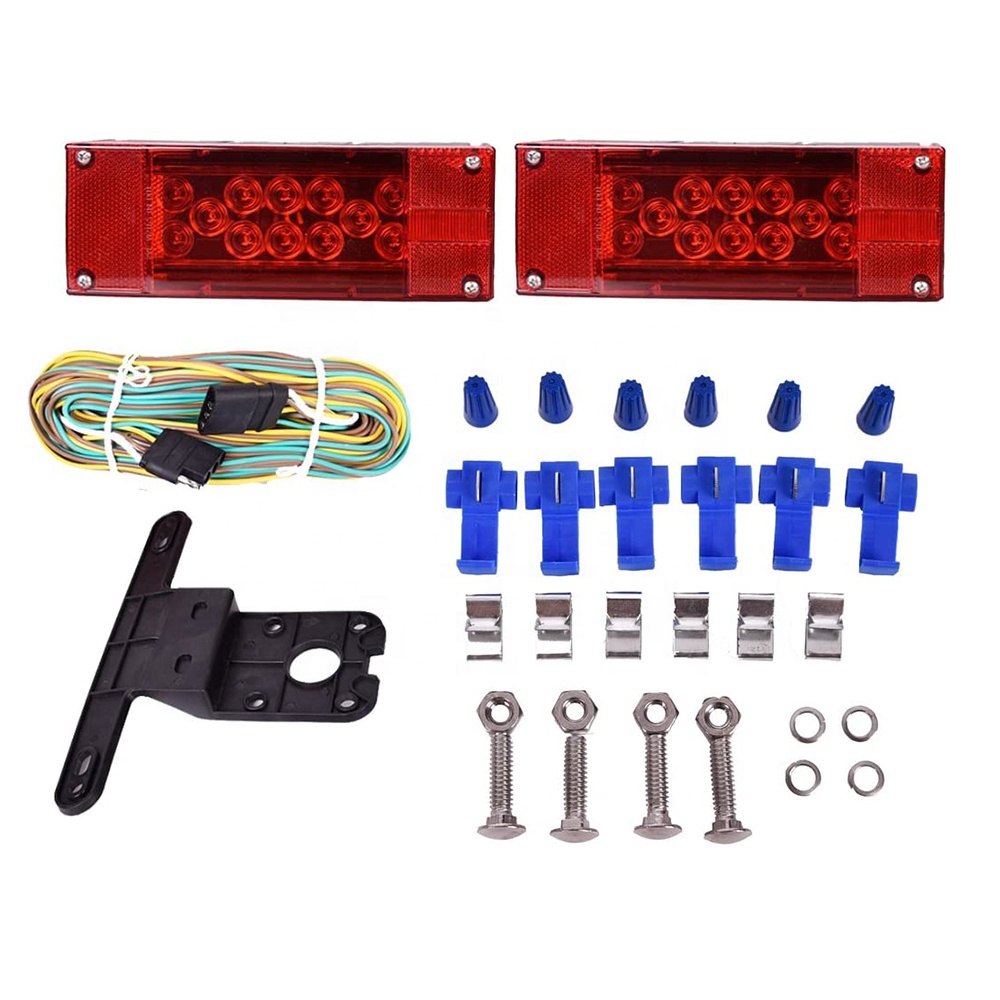 12V LED низкопрофильный погружной прямоугольный трейлер свет комплект задний стоп поворотные ходовые огни для лодки трейлера грузовика морской