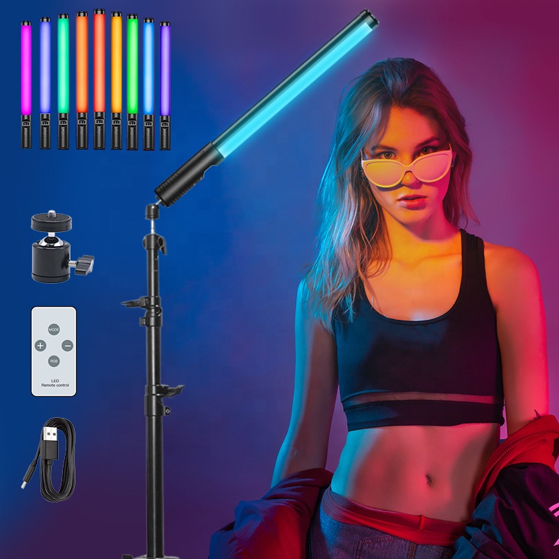 Artsonlite Av12 Usb Rechargeable And Remote Control Color Handheld Tube Led Photography Light Video Fill Light
