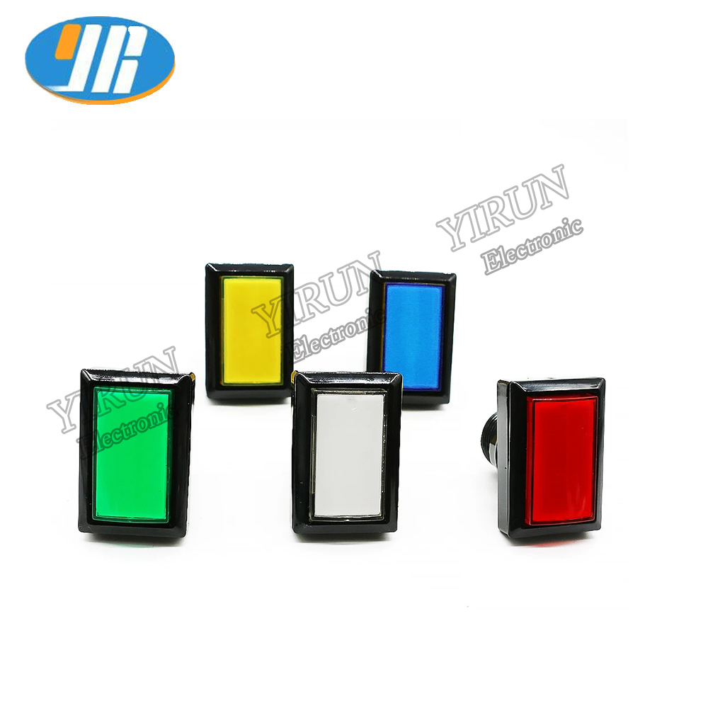 Rectangular Illuminated switches Push Button 51*34mm Arcade 12V LED Lighted Push Buttons with Microswitch for game accessory
