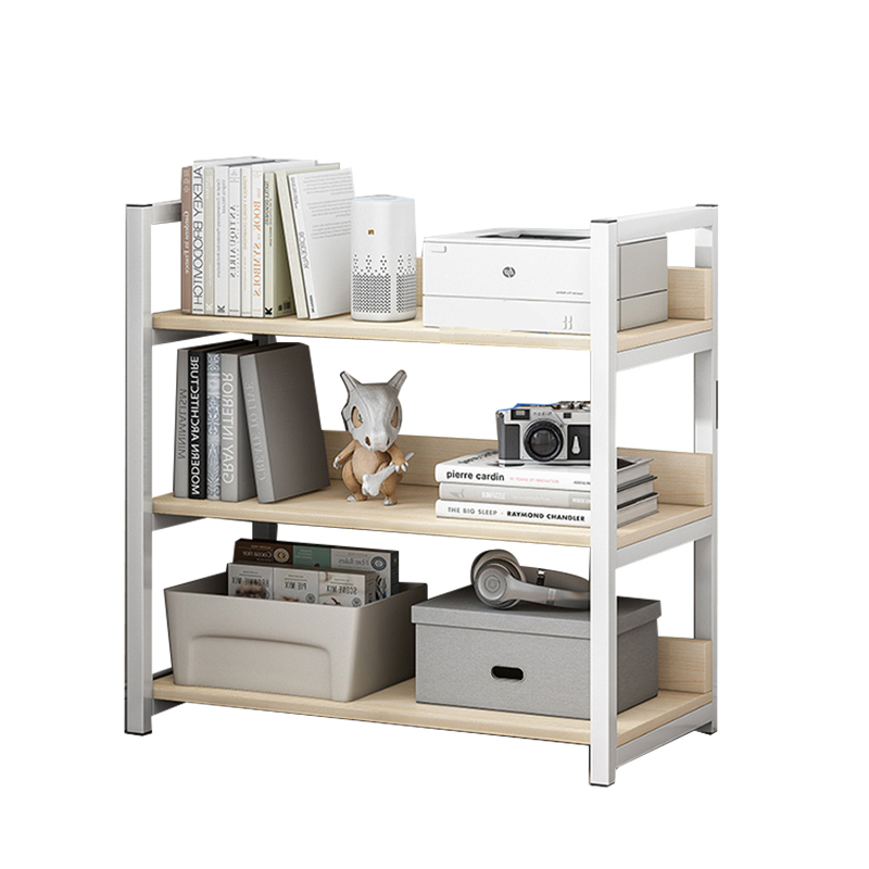Modern Design Home Furniture 3 Tier Wooden Bookcase Wood Ladder Shelf Metal Frame Bookshelf