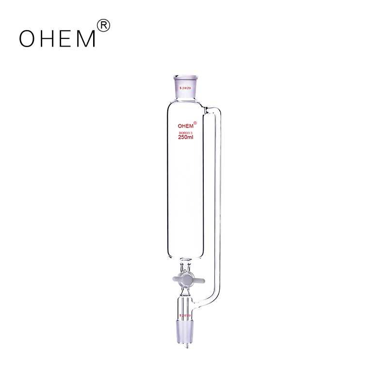 Lab Glassware Cylindrical separatory funnel Standard mouth PTFE Piston Constant pressure separatory funnel