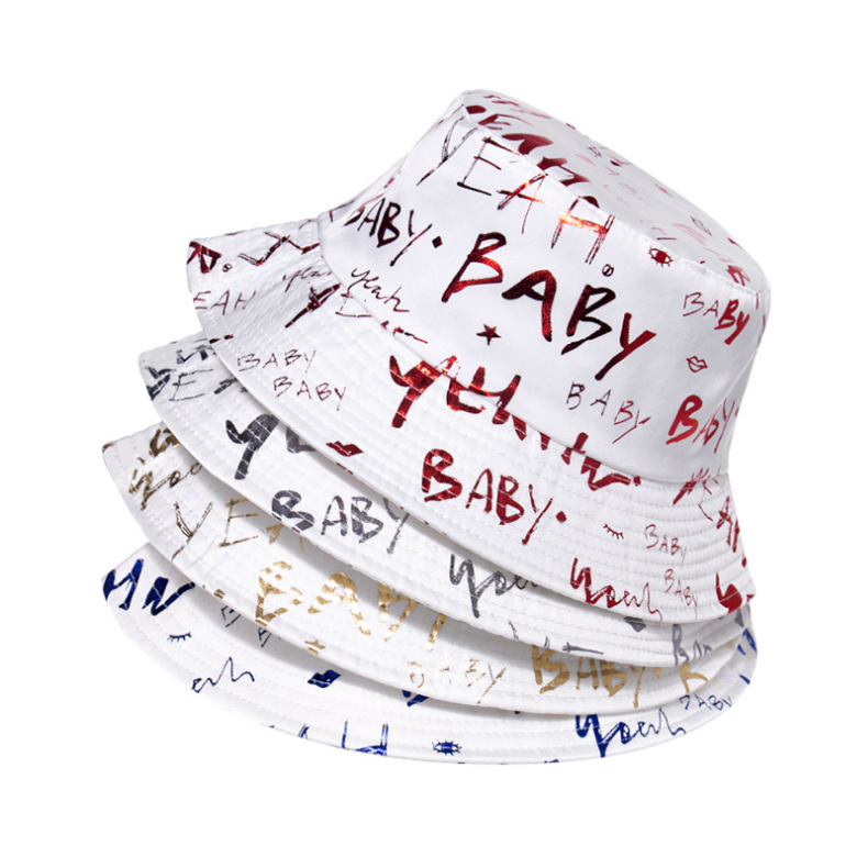 2021SS Hip-hop 5 Colors Letters Graffiti Reversible Bucket Hat/Fishermen Hat/Sunhat Wholesale Spring