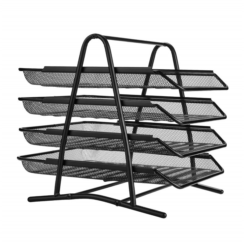 JieFa Black My Desk Stationary Office Accessories Metal Mesh Desk Organizer For Home Office