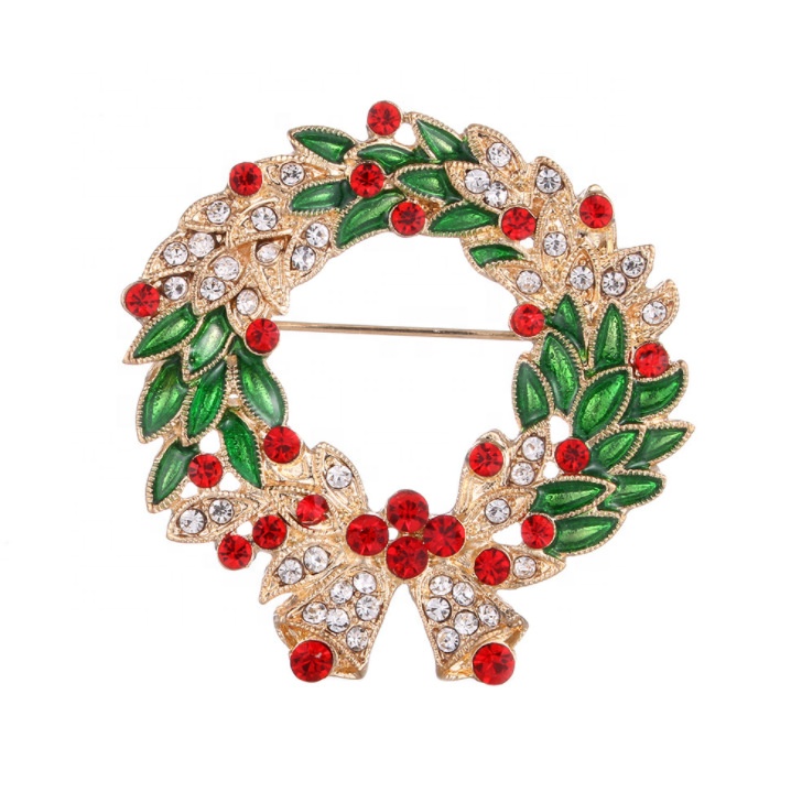 New design enamel Snowman Santa Claus bell socks tree Christmas Brooch Pin Christmas holiday gift