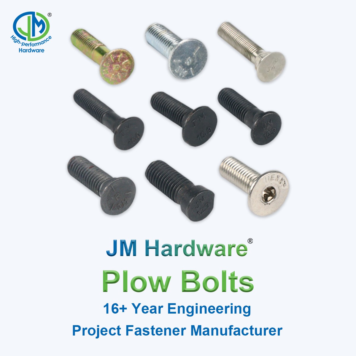 JM brand High strength конкурентоспособная цена m8 плуг болт и гайка