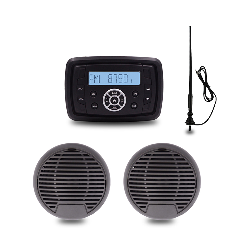 Морская аудио система лодка стерео Bluetooth квадратный радио плеер для мотоцикла Авто ATV UTV 3 "водонепроницаемый динамик + радио антенна
