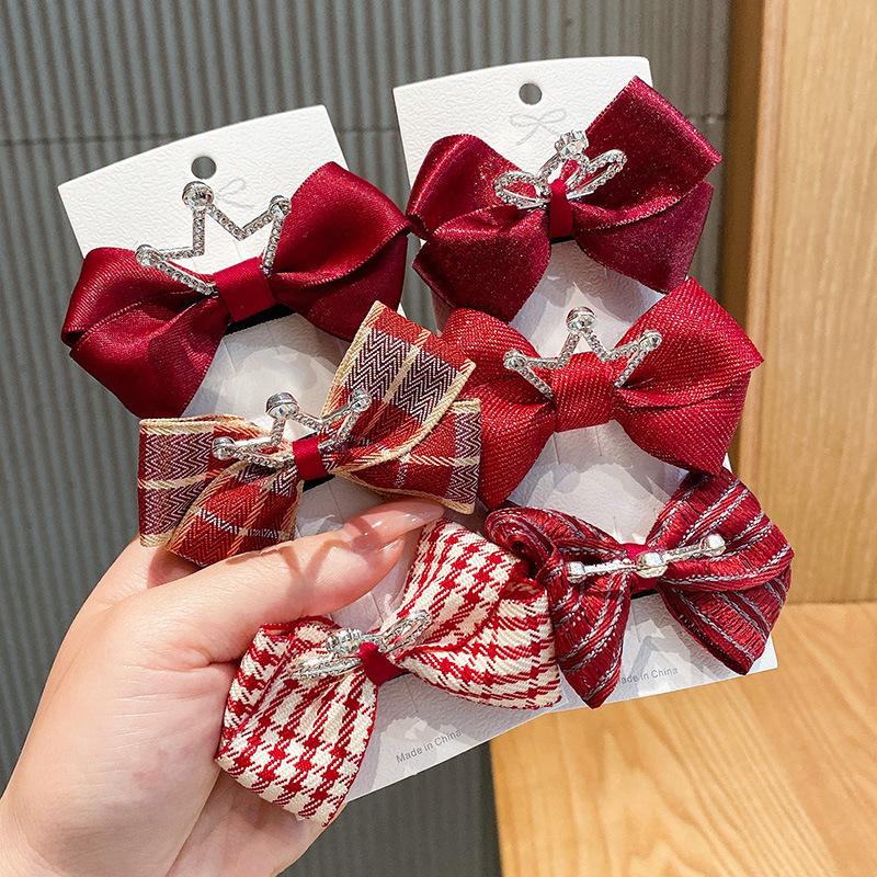 Children Barrettes Crown Headdress Baby Princess Clip Cute Japanese Style Girls Bow Little Girl Hair Accessories Hair Clip