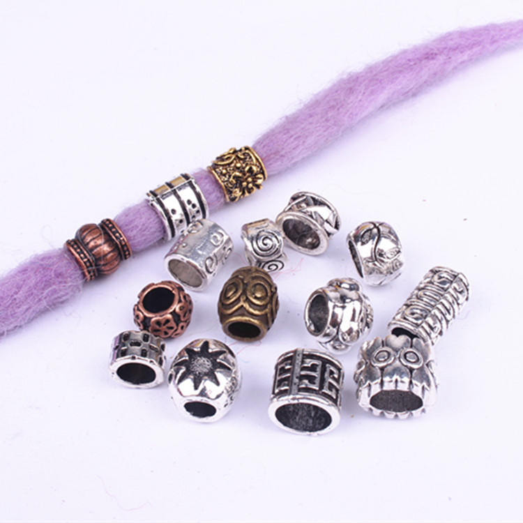 Fashion Hair Accessories Dirty Braid Decoration Big Hole Retro Beads 2021