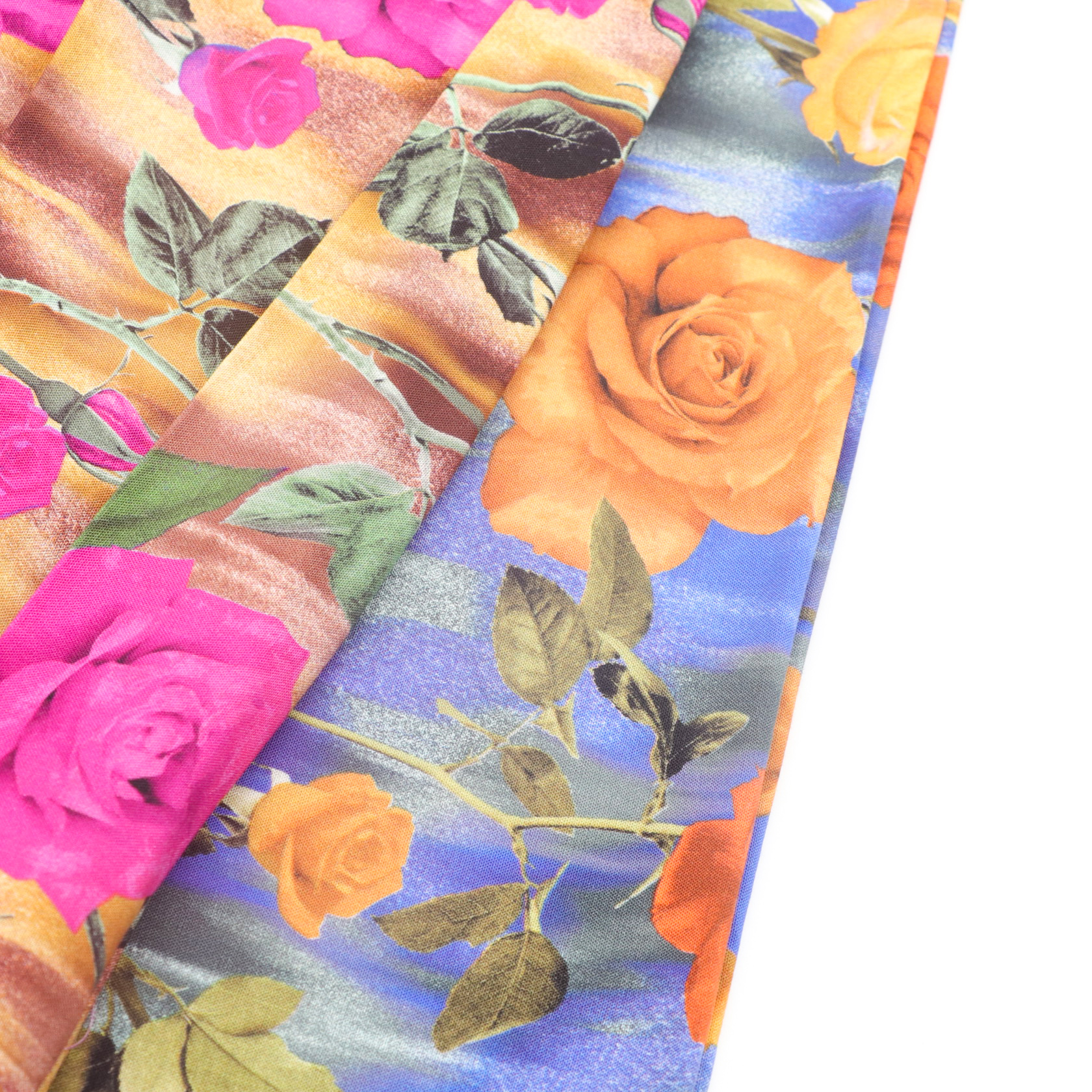 Sample supplied dress and blouse colorful chiffon printed fabric textile stock lot