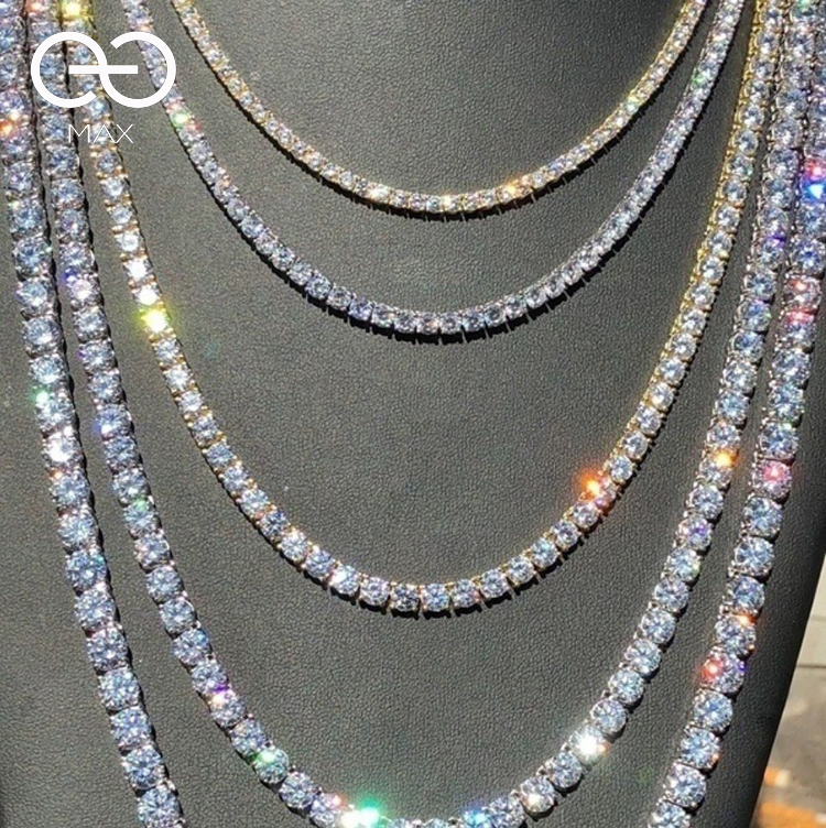 Miss Jewelry 14k 18k позолоченное мужское колье из нержавеющей стали с бриллиантами, цепочка для тенниса со льдом