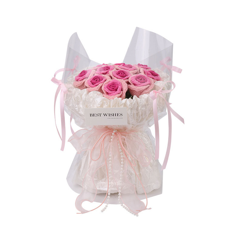 Rose bouquet crochet material package handmade diy Unfinished products bouquet crochet kit