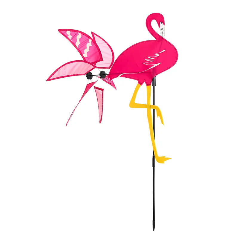 2021 Best-selling Model Craft Windmill Flamingo Shaped Decorative Windmill Park Garden Exhibits