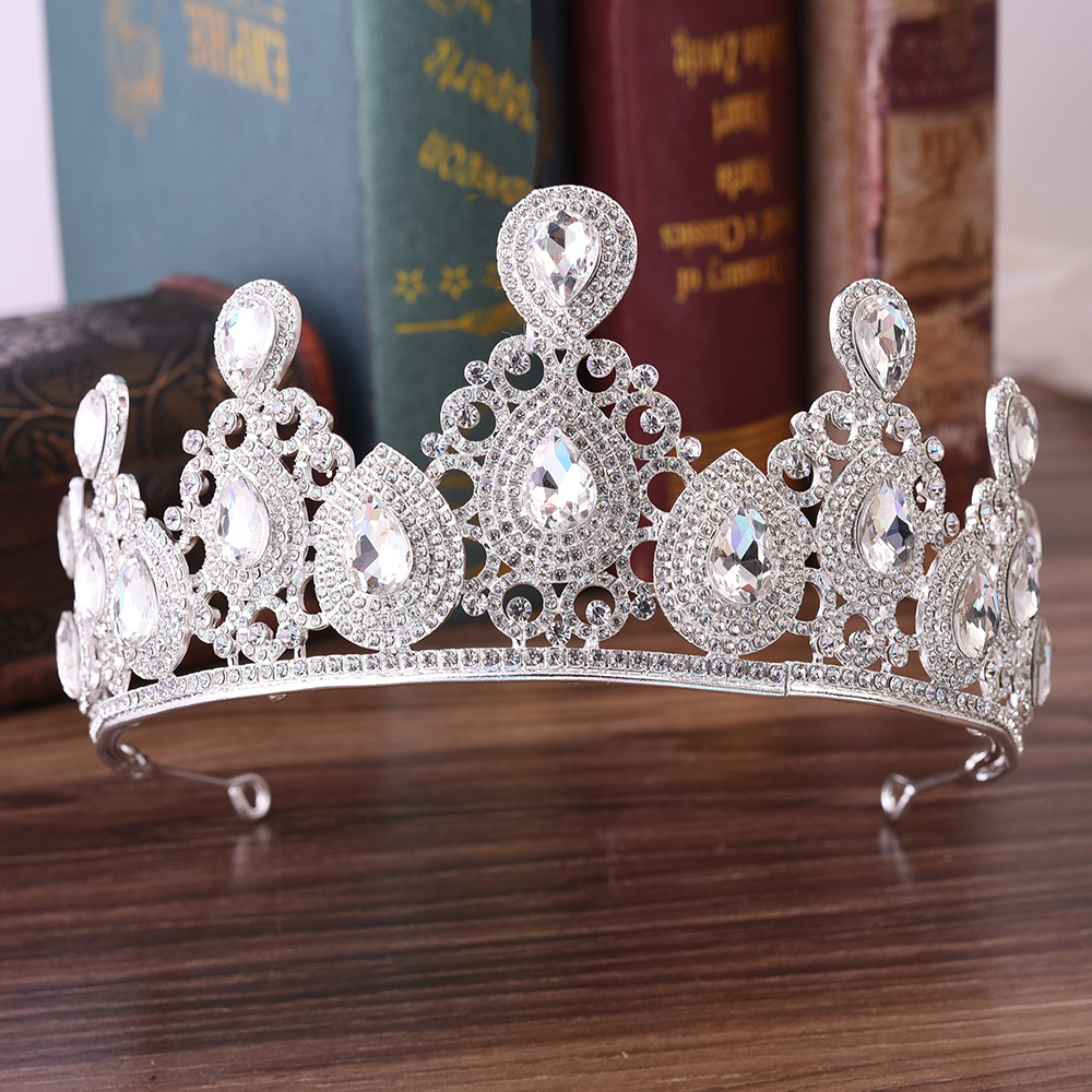 Classic Royal tiara and crown multi color beauty pageant tiara rhinestone bridal headband High Quality