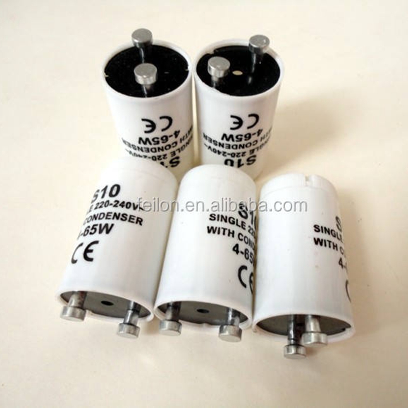 FS-10 4-65w lamp starter/lamp glow starter/CE ROHS fluor FS-2 FSU tube starters 4-65W S2/S10 glow starter for fluorescent lights
