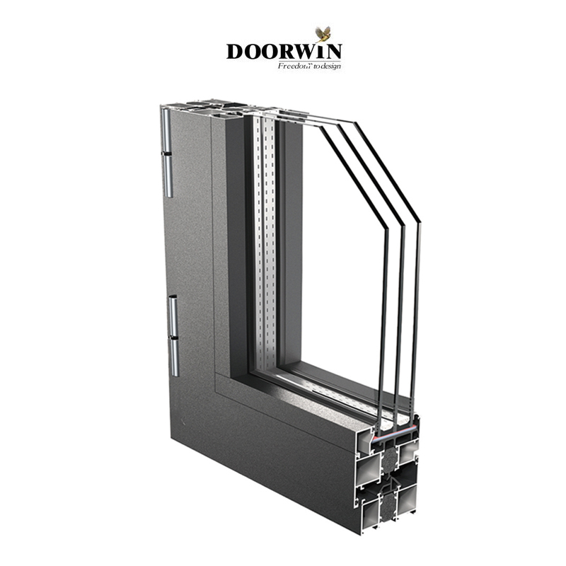 Термальный разрыв DOORWIN'S, алюминиевые встраиваемые створчатые окна, наклонные и поворотные окна, угловой образец