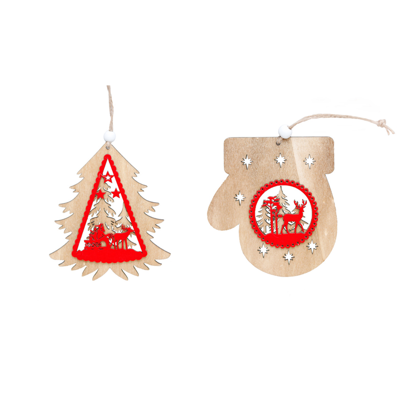 Wholesale Xmas Tree Snowflake Shaped Ornaments Hollow Christmas Tree Pendant Crafts Wooden Family Manual Decoration on Christmas