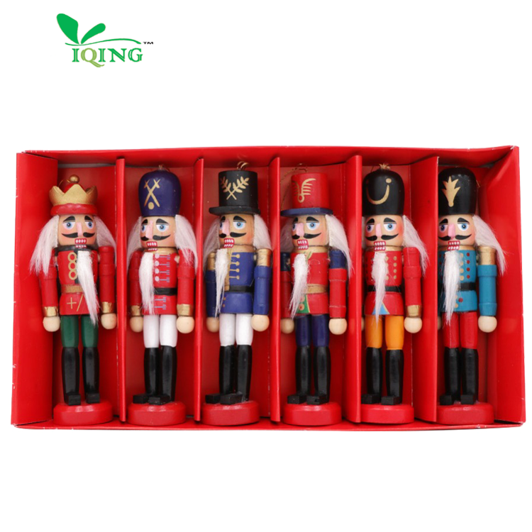 WN12 5''Indoor Decoration Ornaments Supplies Wooden Nutcrackers Hanging Decorations for Christmas Tree Figures Puppet Toy Gifts