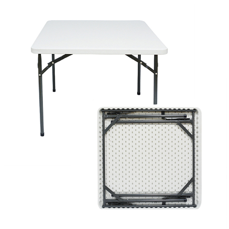 Furniture Commercial Cheap Extendable Dining 88CM Folding Square White Metal Indoor and Outdoor Table