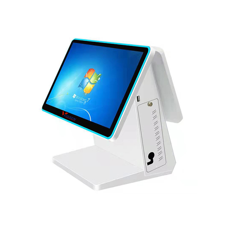 Популярный 15,6 дюймовый двойной экран POS-терминал кассовый аппарат с Windows