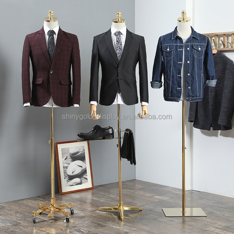Window Shop Display Male Manequin Torso Stand Adjustable Half Body Men Suit Mannequin for men's Suit and Shoe