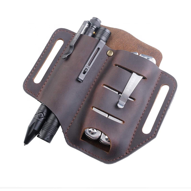 YY Factory EDC, ручная работа, с кожаным чехлом и ремешком Органайзер чехол для фонарика/тактическая ручка