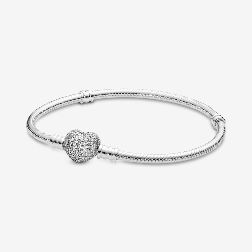 2021 Wholesale Heart Charm Silver Bracelet 925 Sterling for Girls