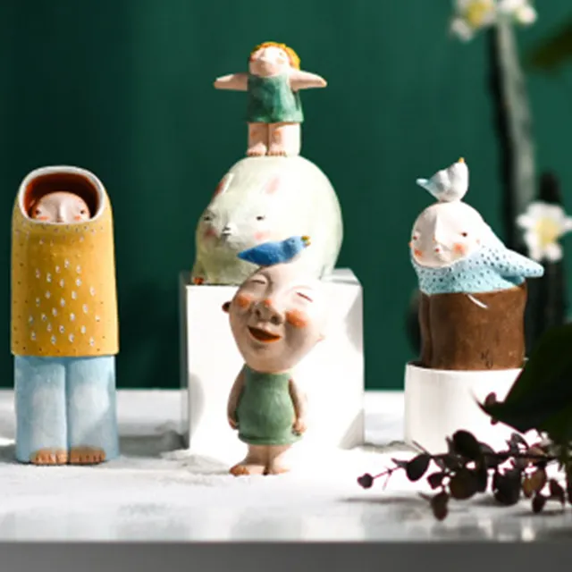 Cartoon Funny Characters Home Decoration Pure Handmade Doll Resin Handicraft