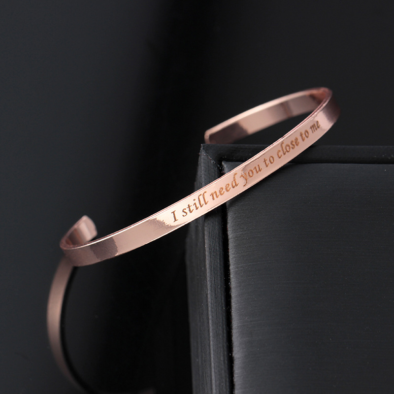 Customized Charm Bangles Customized Logo Gold Silver Blank Open Cuff Adjustable Bangle
