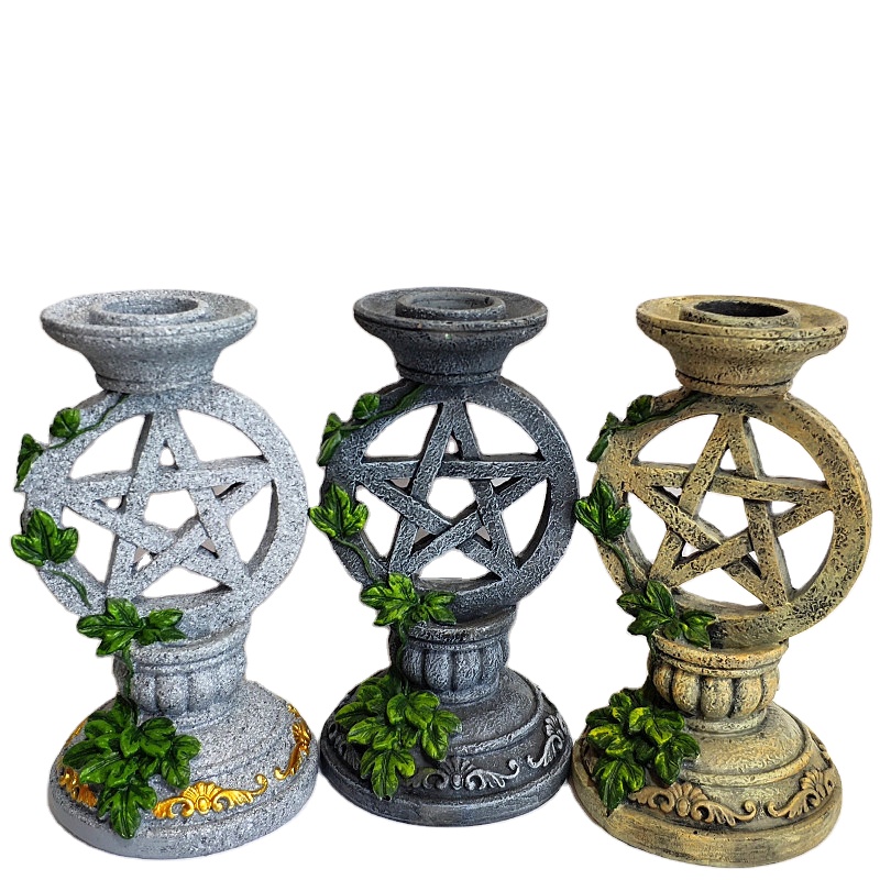 Wiccan Pentacle подсвечники Таро Волшебные статуи смоляные формы подарки ремесла для продажи внутреннее украшение для дома