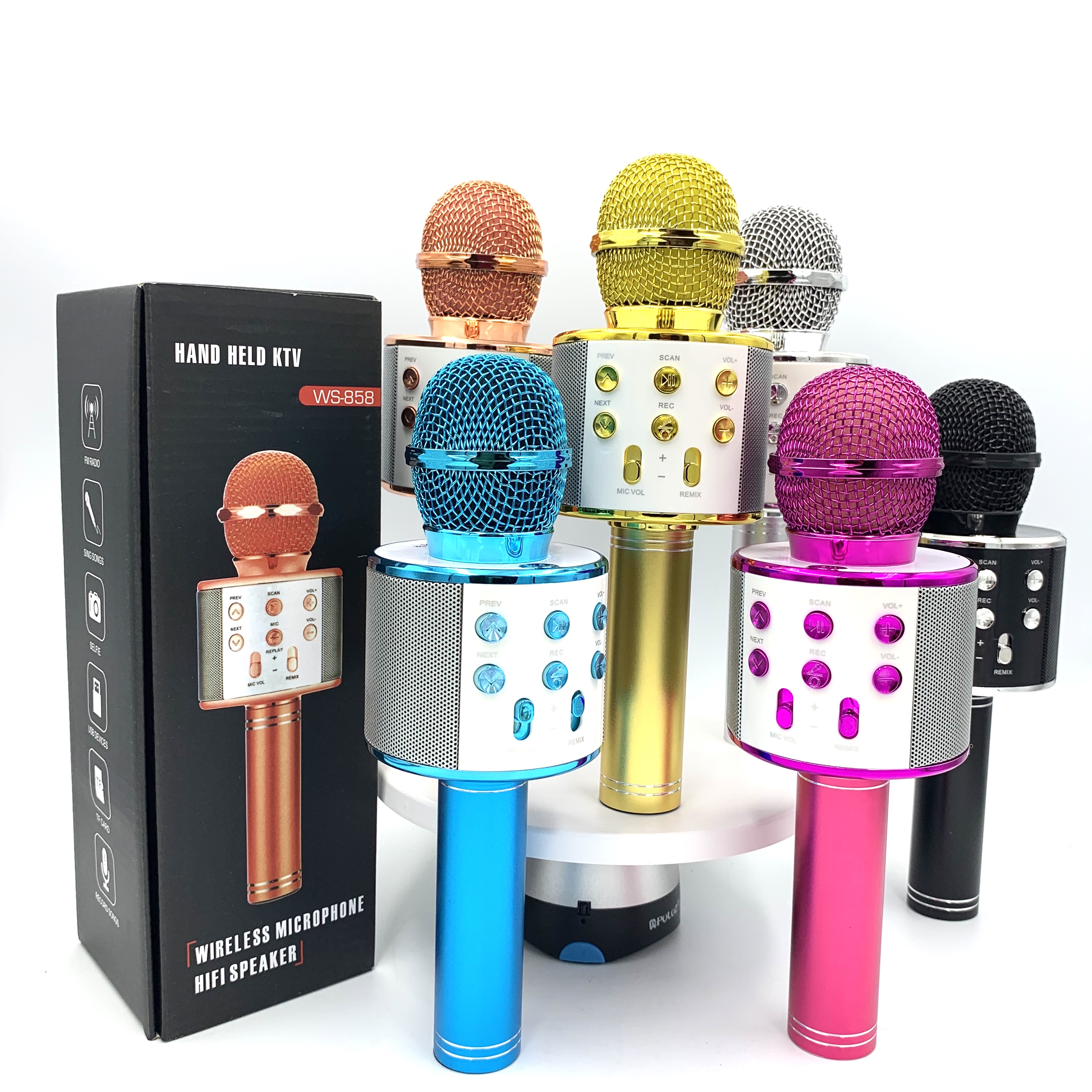 Профессиональный Hifi студийный звукозаписывающий Подкаст Usb конденсаторный микрофон WS858 динамик беспроводной микрофон для караоке