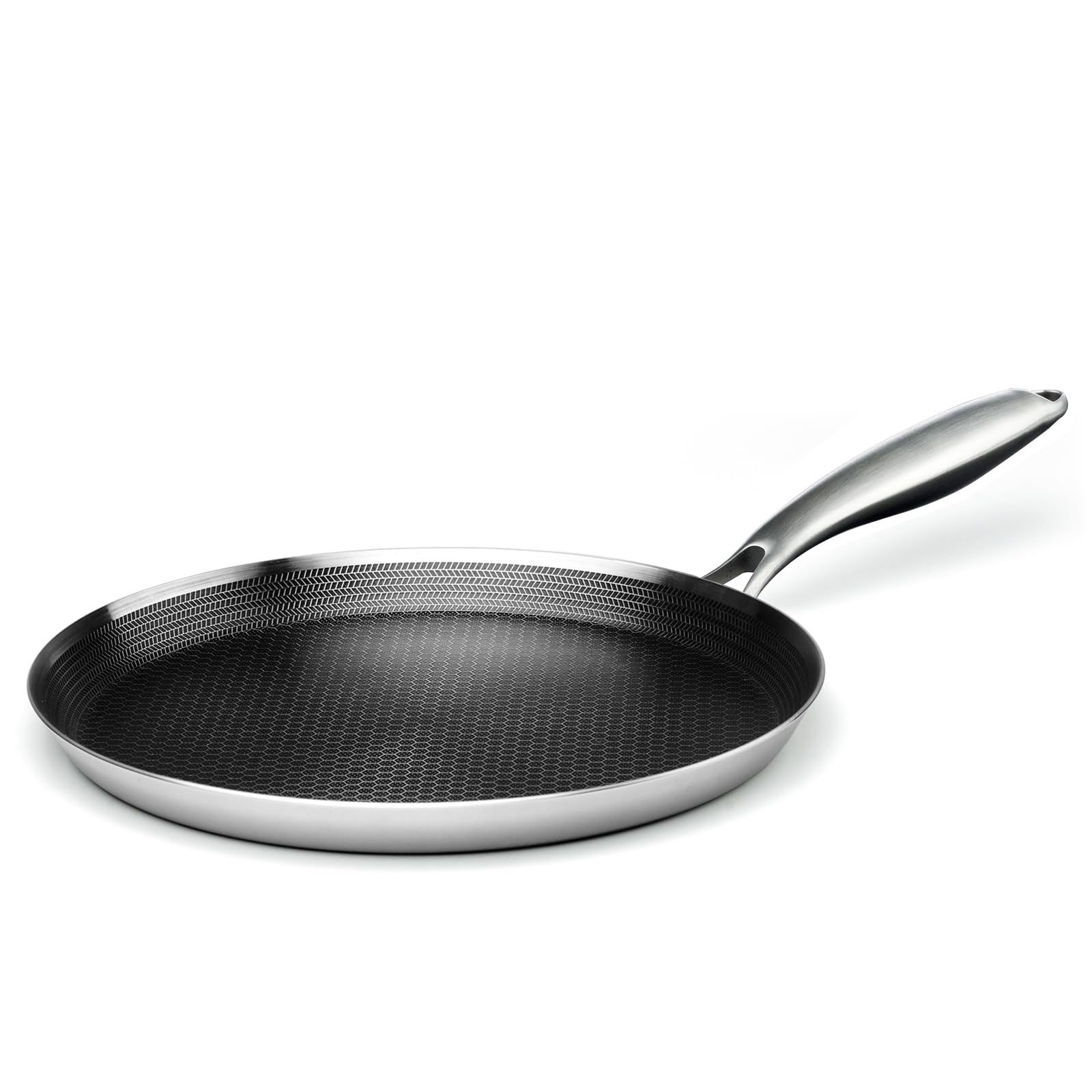 Omelette Pan Pizza Pancake Fry Pan Stove Induction Stainless steel Crepe Pan