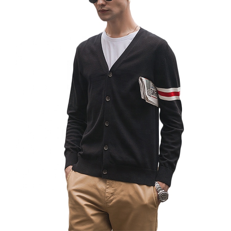 Finch Garment Custom New Arrival V-neck Cardigan Knit Sweater Casual Cardigan Men