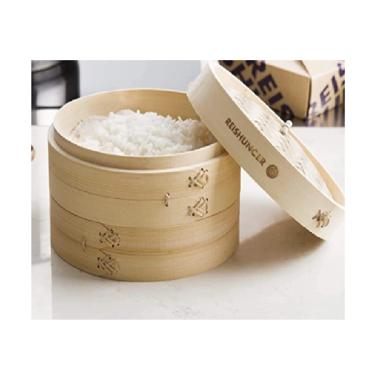 2 tier Bamboo Steamer Handmade Basket