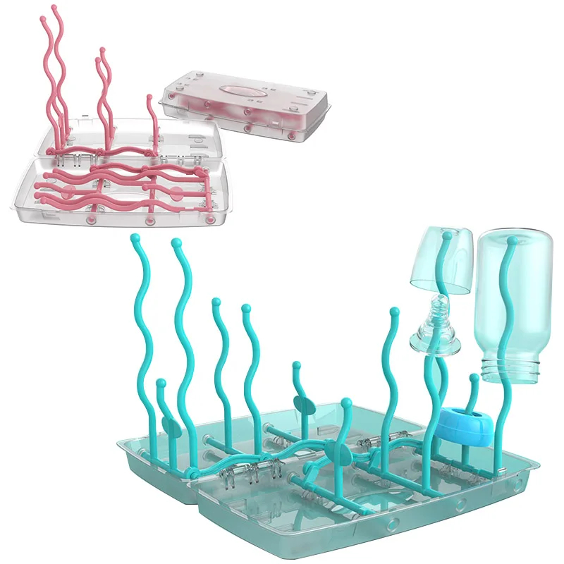 2023 New Hot Selling Portable Kids Baby Products Feeding Accessories Foldable Kitchen Dryer Bottle Drying Rack