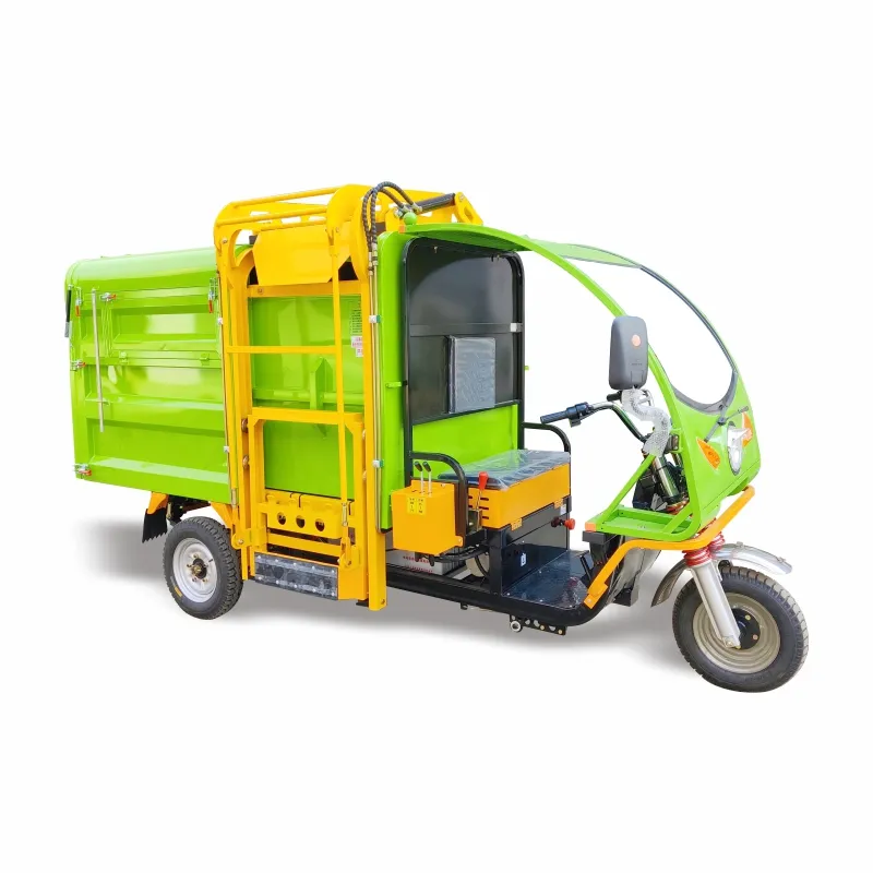 Hot sale side hanging trash can electric garbage truck tricycle for garbage collection truck in south africa