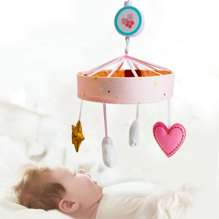 Wholesale fashionable plastic washable customized logo baby crib music mobile