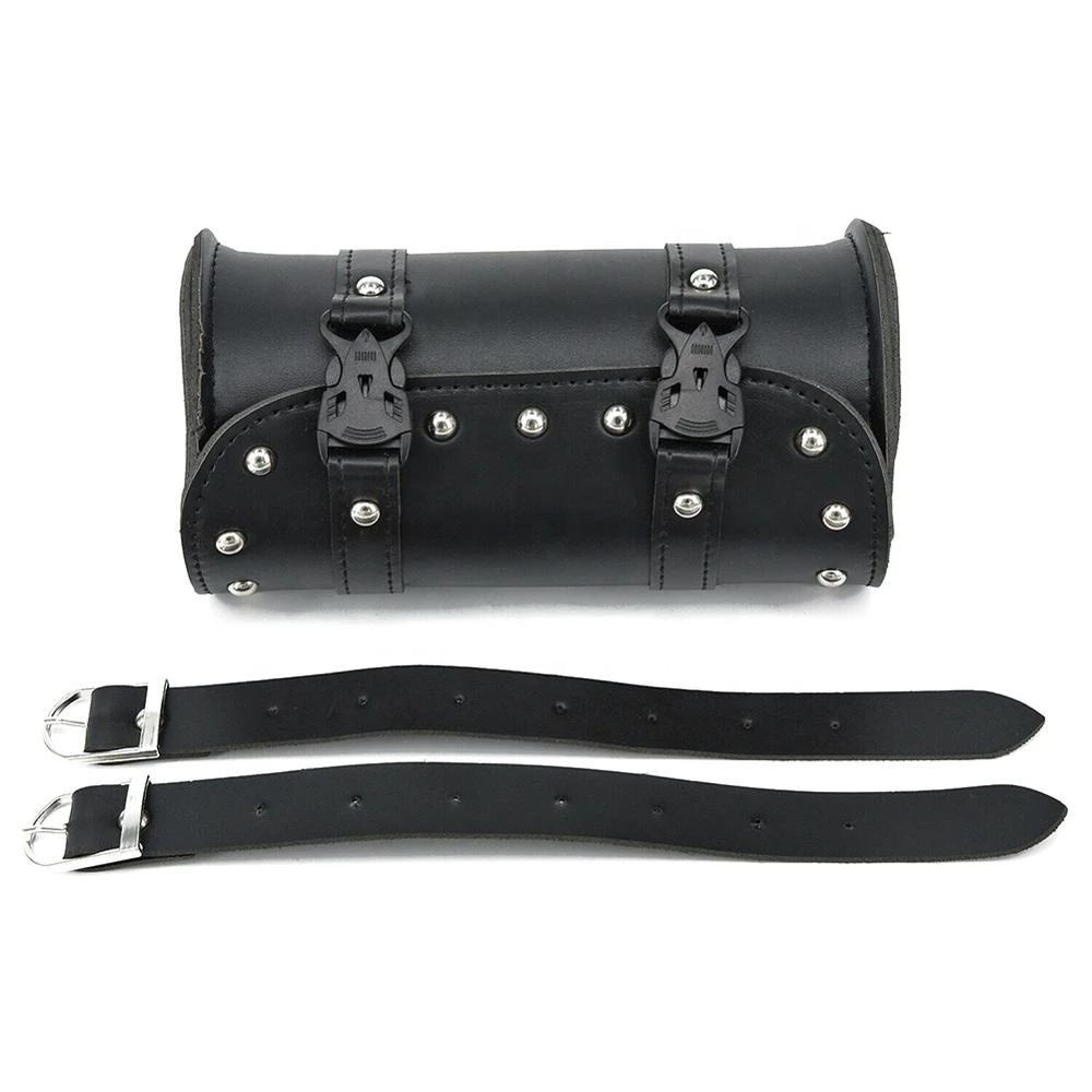 Motorcycle Cruiser Tool Bag Fork Barrel Shape Handlebar Front Fork Bag Black Saddlebags for Motorcycle Pannier saddle bags Tools
