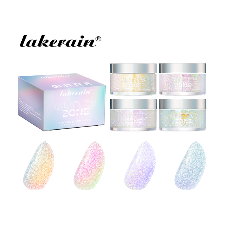 Wholesale Free Sample Ready to Ship Glitter Gel Eye Shadow Non Toxic Glitter Hair and Body Gel Glitter Gel With Logo