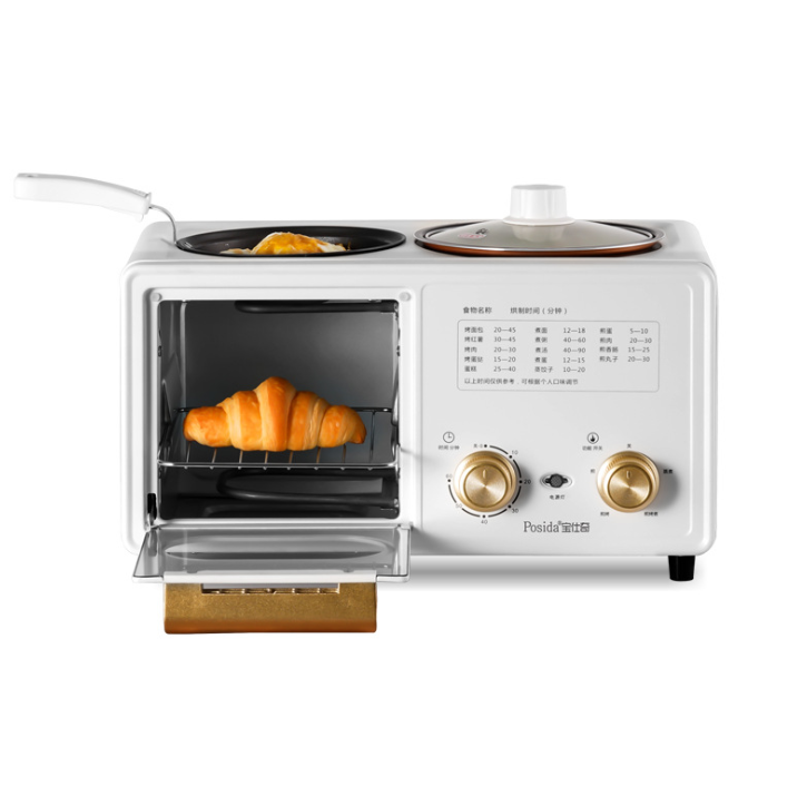 Electric oven three-in-one multi-functional breakfast machine Light food breakfast bread cooker