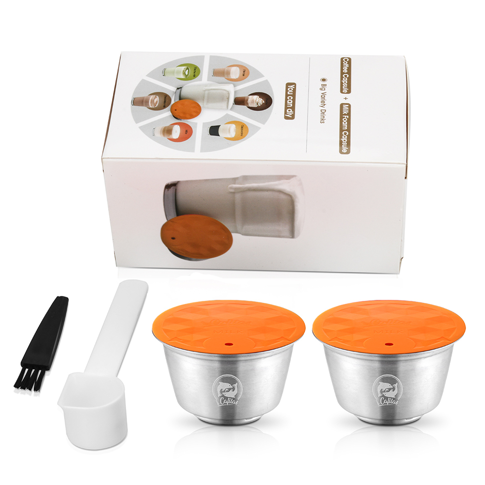 2020 Amazon more crema, Высококачественная многоразовая кофейная капсула из нержавеющей стали красивой формы для dolce gusto