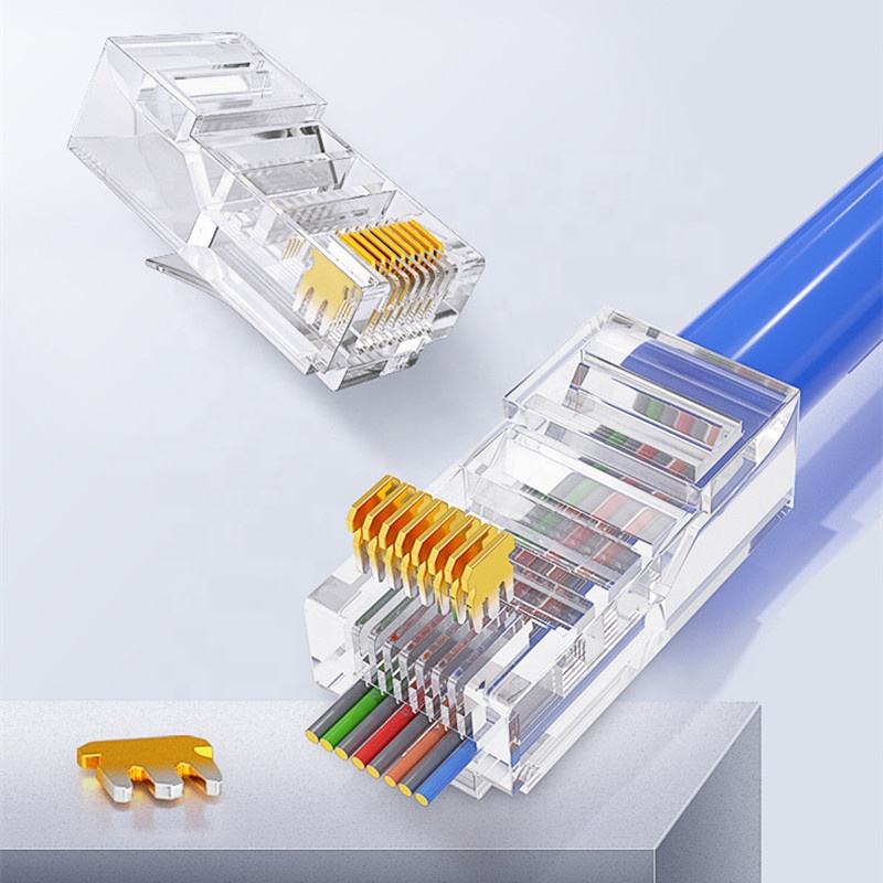 Высококачественный соединитель RJ45 Cat5e cat6 cat6a utp/FTP сетевые кабельные разъемы, проходной сетевой неэкранированный соединитель 8P8C Mod