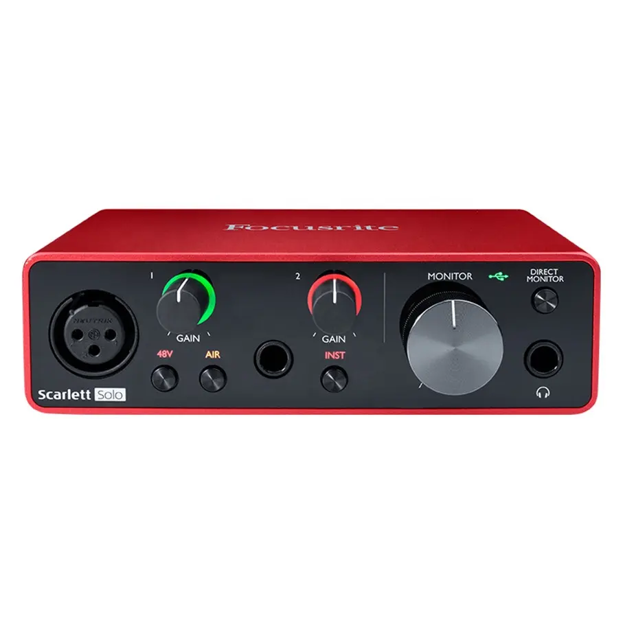 Professional Live Sound Card Focusrite Scarlett Solo With Low Price For Meeting Broadcast