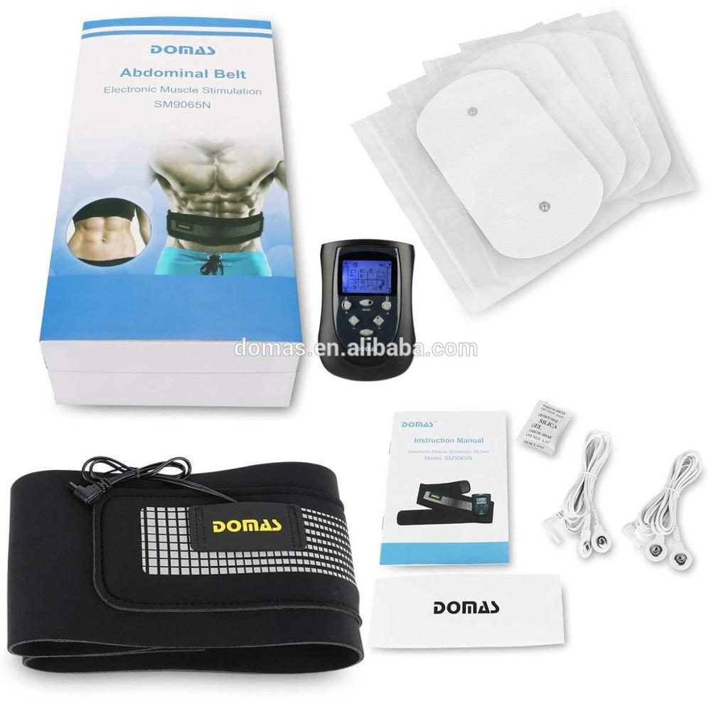 Ems muscle stimulator 4 handle waist belt slimming belt stomach weight loss