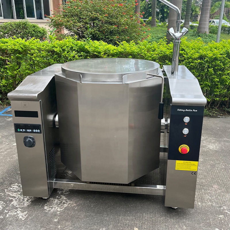 Kitchen Commercial 150 Liter Tilting Boiling Pan Cuisson Machine Induction Soup Pot Boiling Tilting Kettle Pot