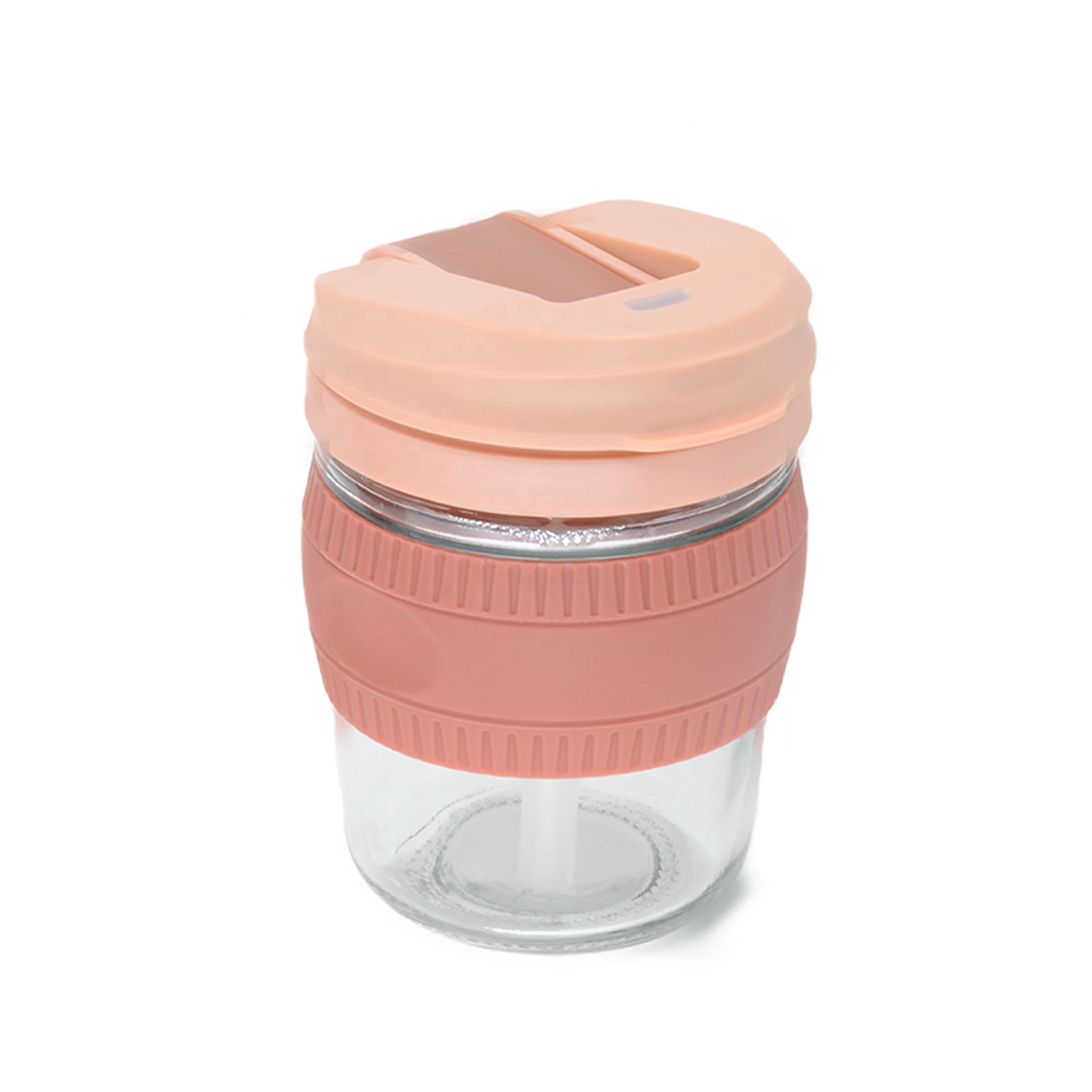 Coffee Cup with Lid Thermal Coffee Mug Reusable Glass Custom Logo Coffee Travel Insulated Travel Mugs Pink Color Box 12oz 50pcs