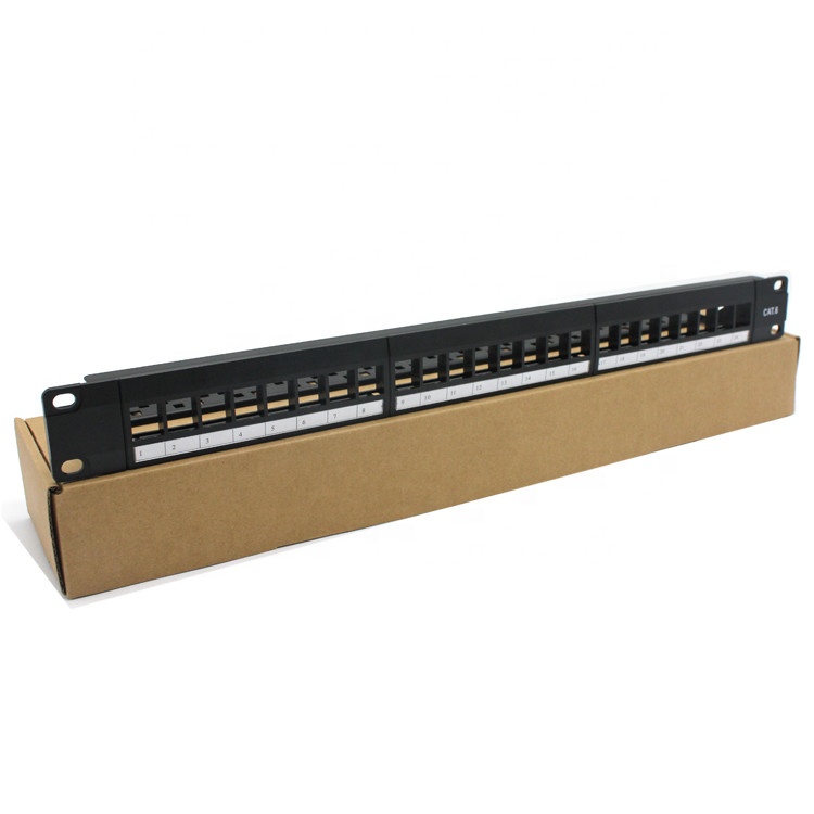 Cat6 utp пустой 19 дюймов 24 порта 1u 2u холодная сталь cat 6 сетевой патч-панель