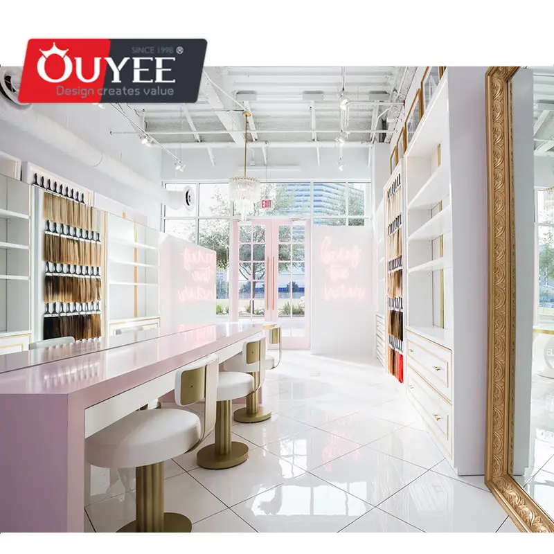 Custom Wig Shop Interior Design Beauty Wig Hair Wigs Extension Display Furniture Hair Store