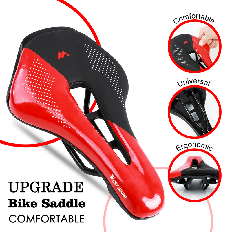 Dropshipping Westbiking Bicycle Seat Saddle MTB Road Bike Saddle Mountain Bike Racing Saddle PU Breathable Soft Seat Cushion